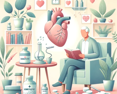 Voici le visuel pour illustrer votre article de blog sur la gestion des maladies cardiovasculaires avec l'homéopathie.